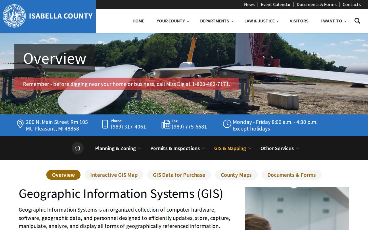 Mount Pleasant street directory Isabella County GIS mapping overview