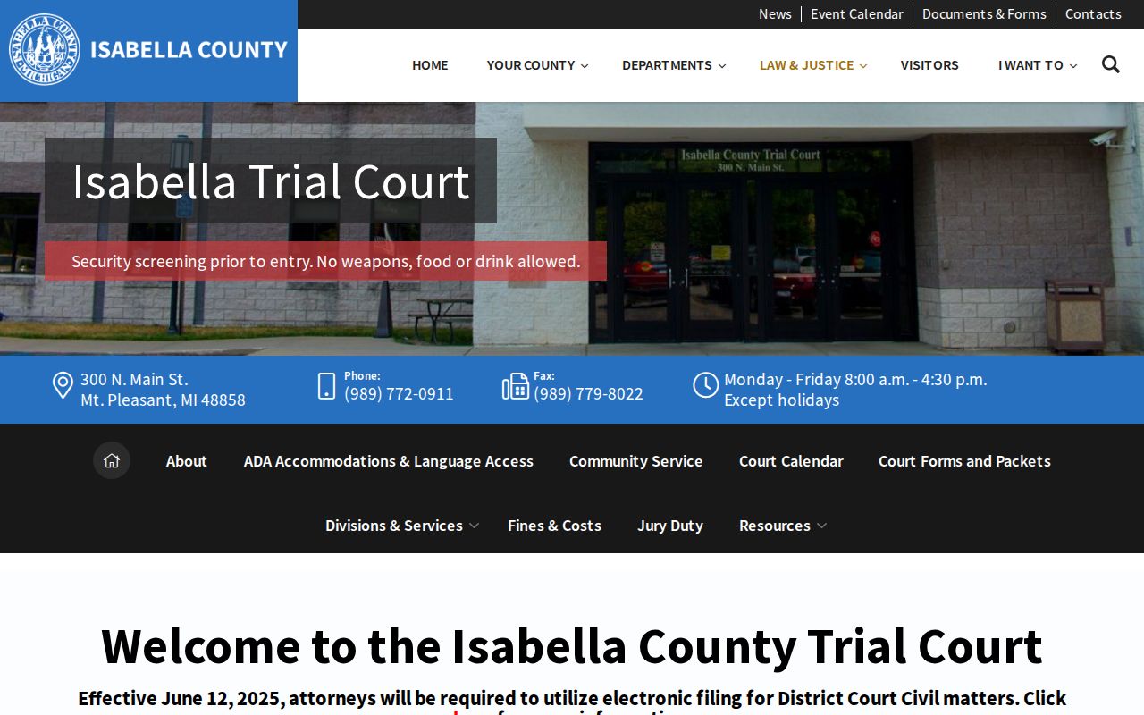 Mount Pleasant neighbors research uses Isabella County Trial Court only for its proper records route