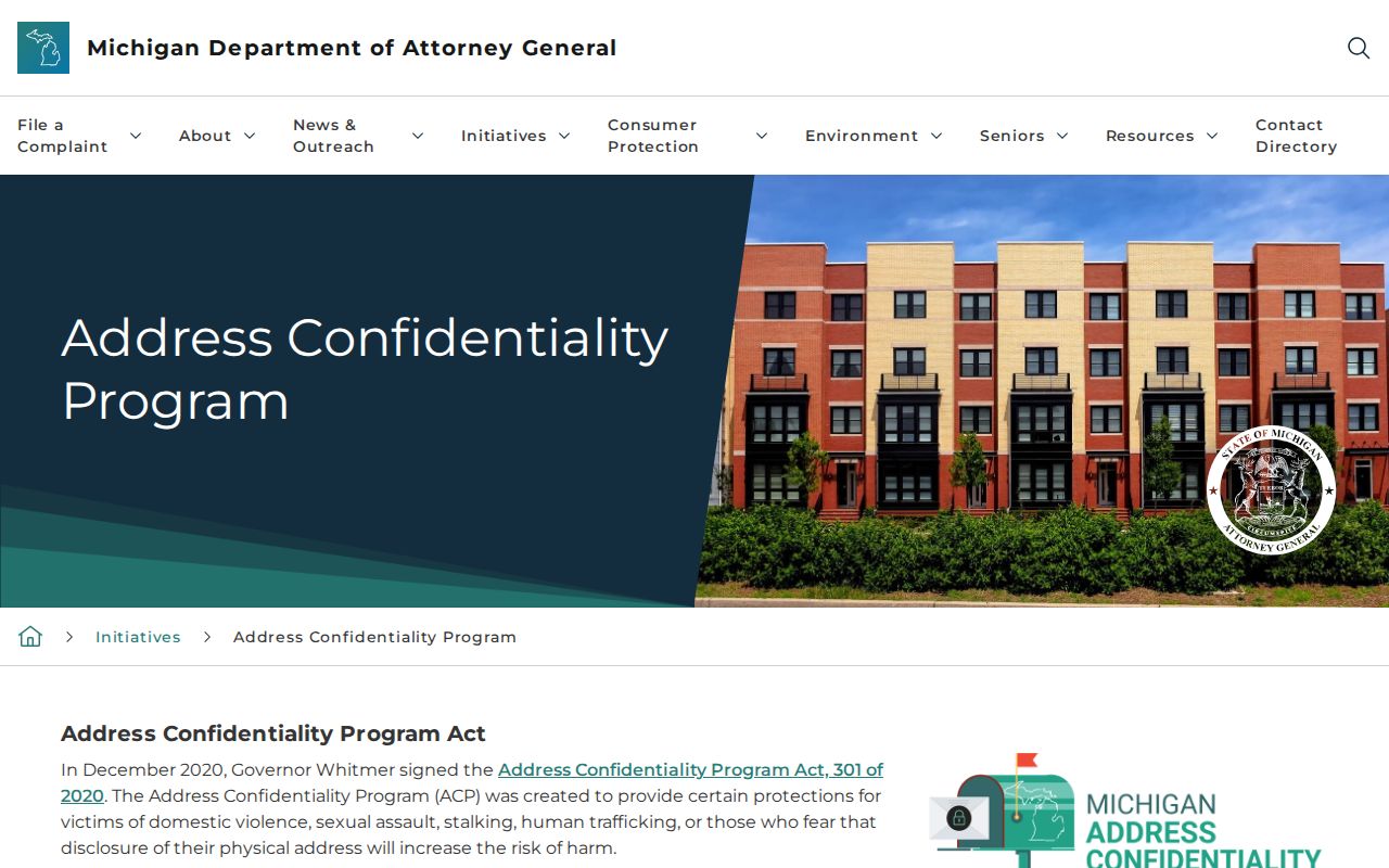 Mount Pleasant residents directory Michigan address confidentiality program
