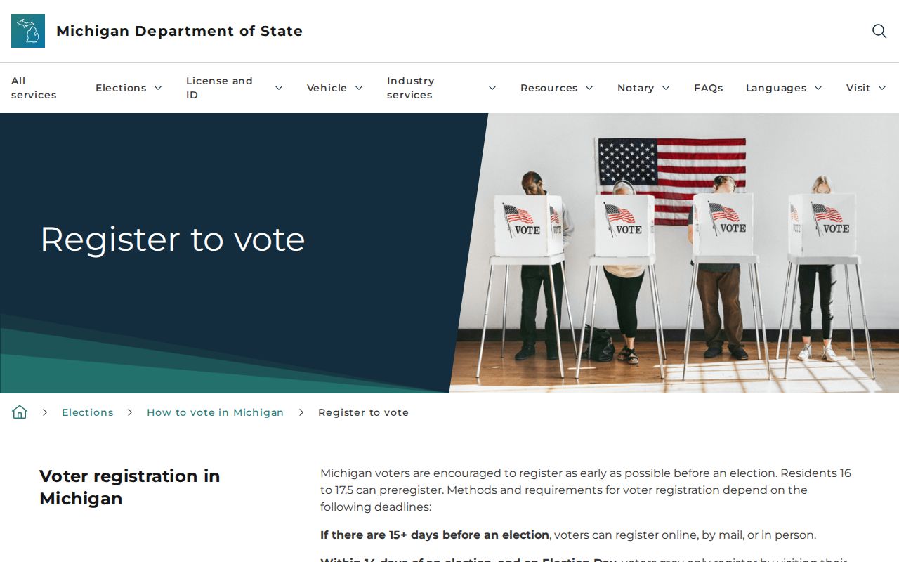 Mount Pleasant residents directory Michigan voter registration page