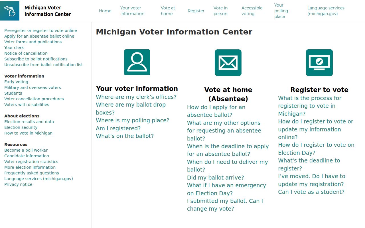 Mount Pleasant resident lookup using the Michigan Voter Information Center